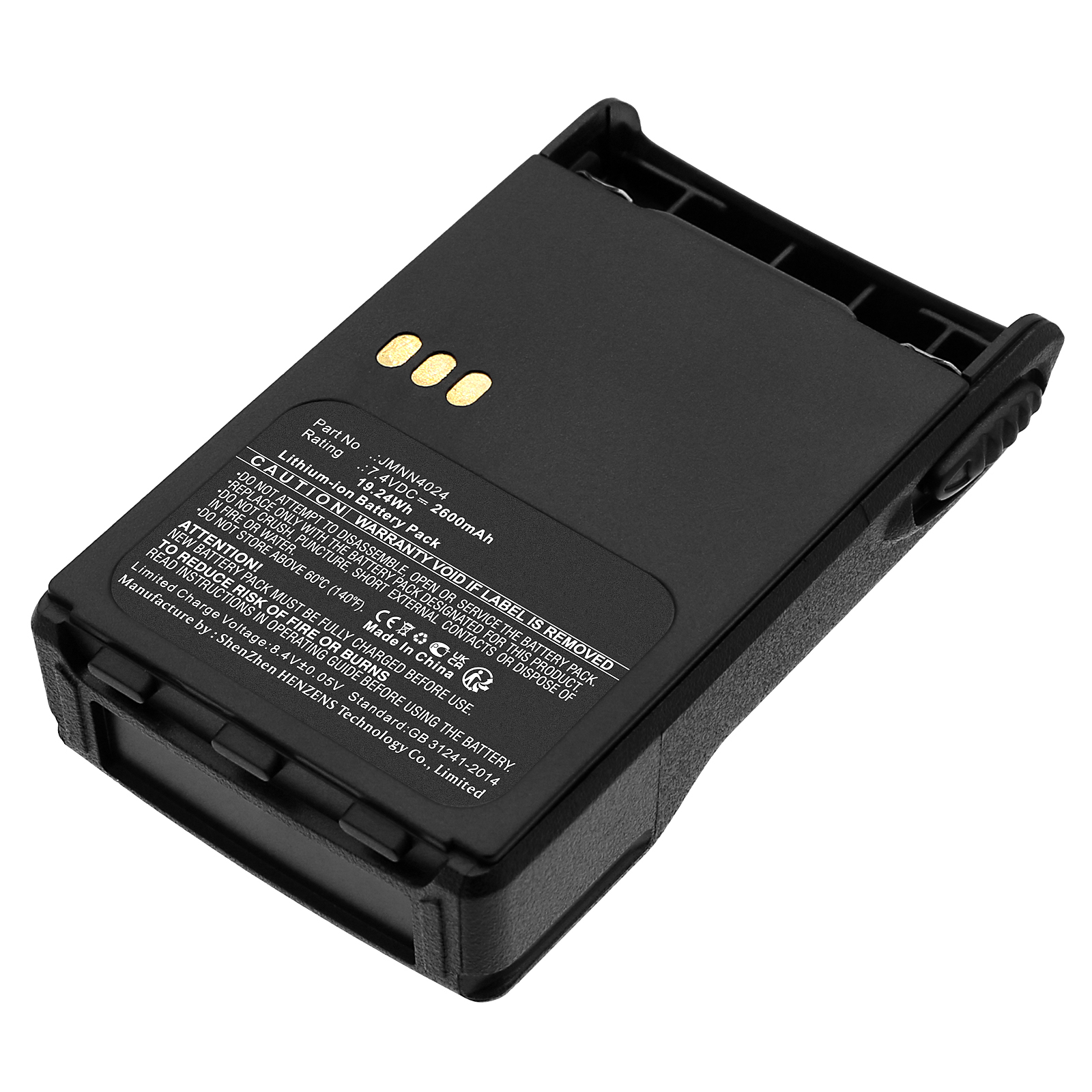Synergy Digital 2-Way Radio Battery, Compatible with Motorola JMNN4023 2-Way Radio Battery (Li-ion, 7.4V, 2600mAh)