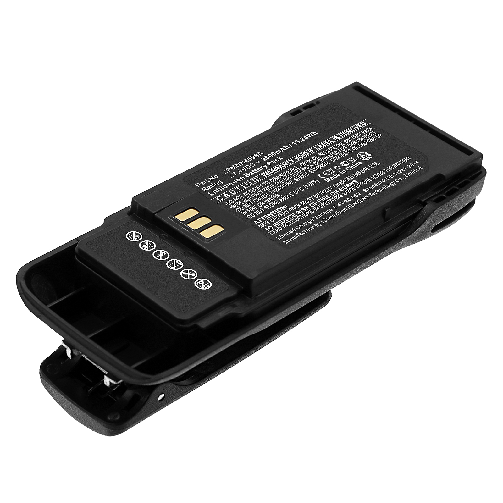 Synergy Digital 2-Way Radio Battery, Compatible with Motorola PMNN4598A 2-Way Radio Battery (Li-ion, 7.4V, 2600mAh)