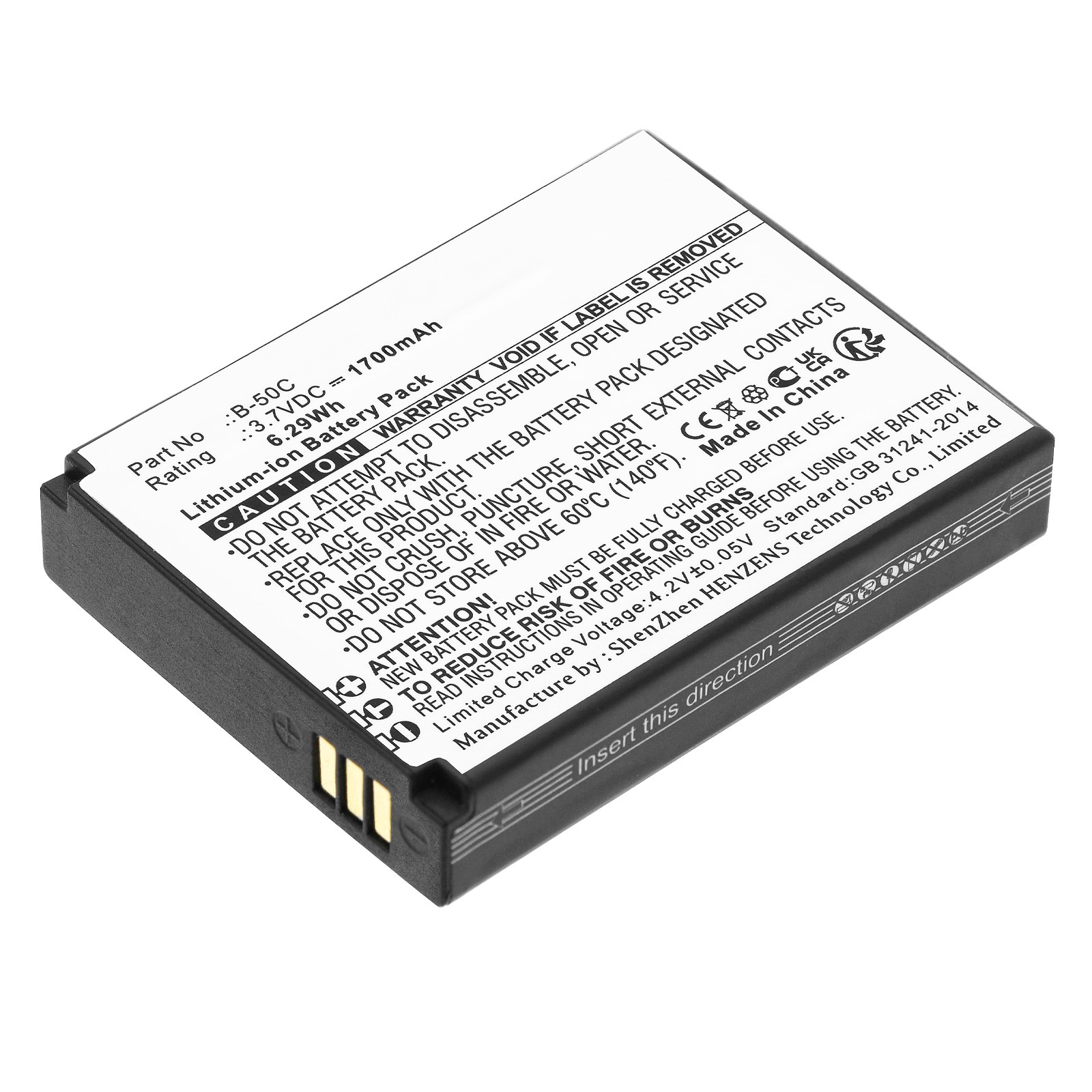 Synergy Digital 2-Way Radio Battery, Compatible with Inrico B-50C 2-Way Radio Battery (Li-ion, 3.7V, 1700mAh)