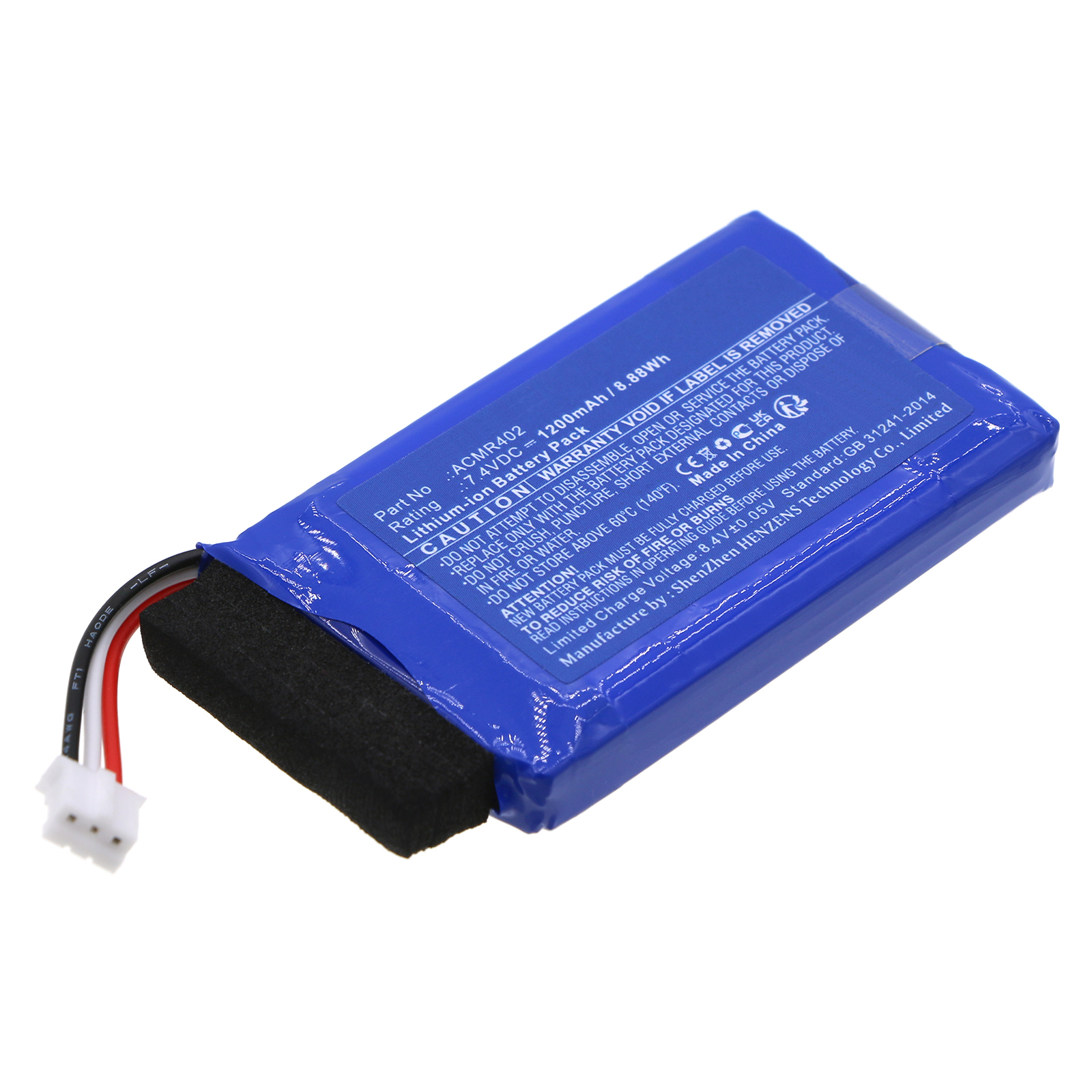 Synergy Digital 2-Way Radio Battery, Compatible with President ACMR402 2-Way Radio Battery (Li-ion, 7.4V, 1200mAh)