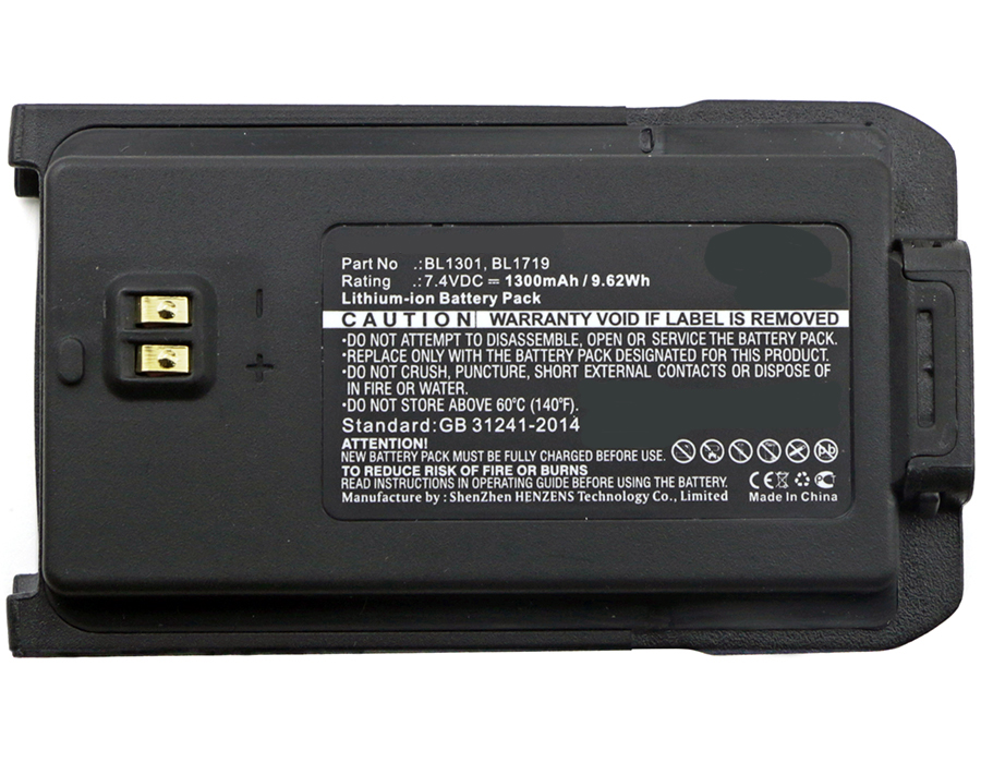 Synergy Digital 2-Way Radio Battery, Compatible with HYT BL1301, BL1719 2-Way Radio Battery (7.4V, Li-ion, 1300mAh)