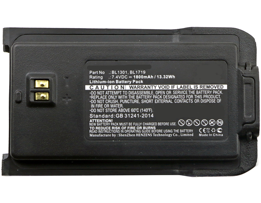 Synergy Digital 2-Way Radio Battery, Compatiable with HYT BL1301, BL1719 2-Way Radio Battery (7.4V, Li-ion, 1800mAh)