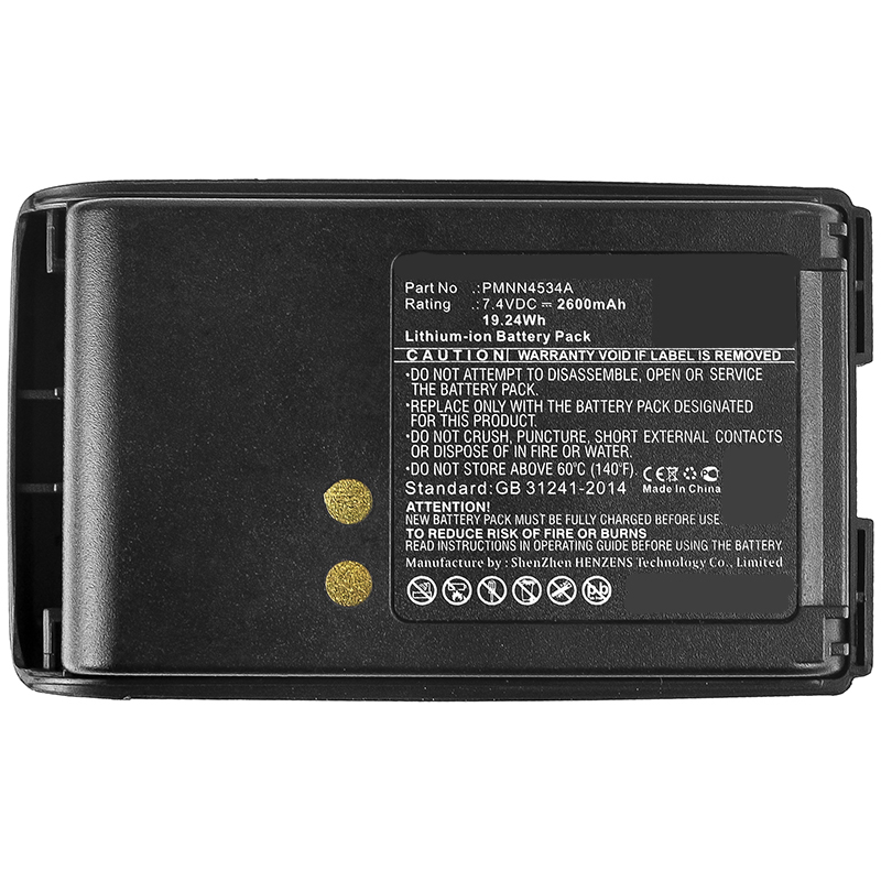 Synergy Digital 2-Way Radio Battery, Compatiable with Motorola PMNN4534A 2-Way Radio Battery (7.4V, Li-ion, 2600mAh)
