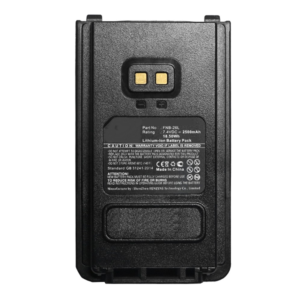 Synergy Digital 2-way Radio Battery, Compatible with YAESU FNB-26L 2-way Radio Battery (7.4, Li-ion, 2500mAh)