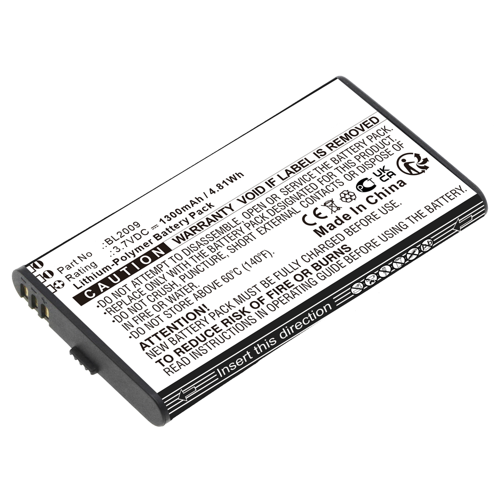 Synergy Digital 2-Way Radio Battery, Compatible with Hytera BL2009 2-Way Radio Battery (Li-Pol, 3.7V, 1300mAh)