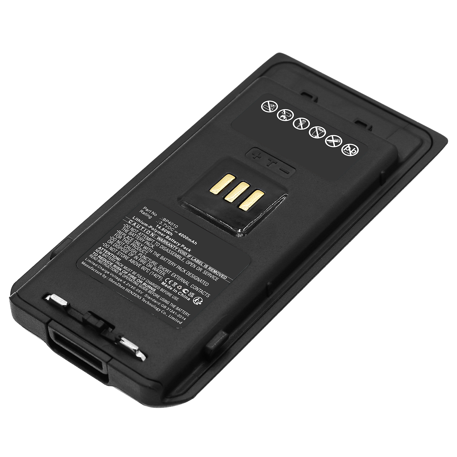 Synergy Digital 2-Way Radio Battery, Compatible with Hytera BP4010 2-Way Radio Battery (Li-Pol, 7.4V, 4000mAh)