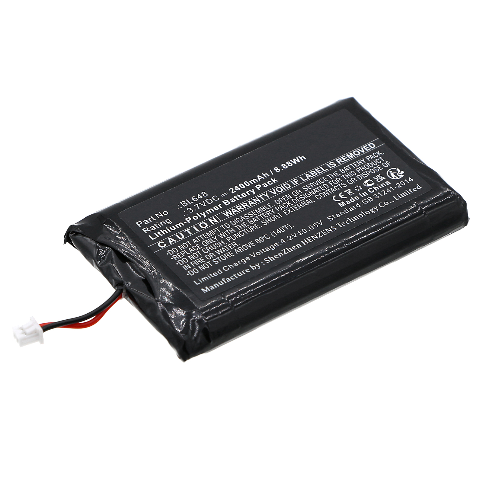 Synergy Digital 2-Way Radio Battery, Compatible with Retevis BL48 2-Way Radio Battery (Li-Pol, 3.7V, 2400mAh)