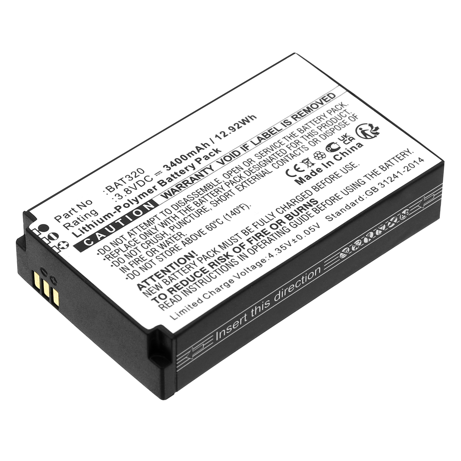 Synergy Digital 2-Way Radio Battery, Compatible with Inrico B-87C 2-Way Radio Battery (Li-Pol, 3.8V, 3400mAh)