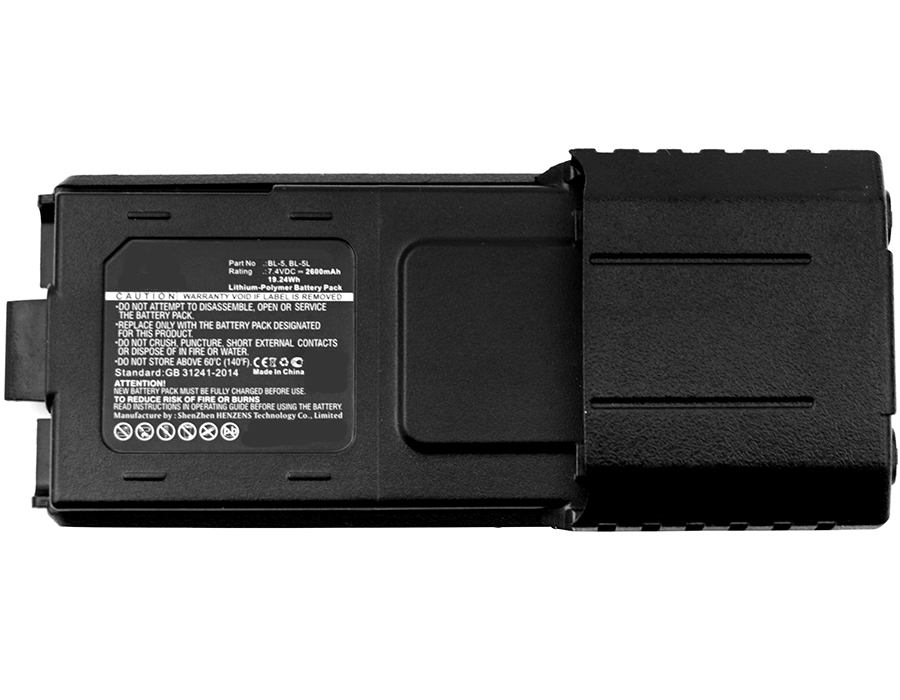 Synergy Digital 2-Way Radio Battery, Compatible with Baofeng BL-5, BL-5L 2-Way Radio Battery (7.4V, Li-Pol, 2600mAh)