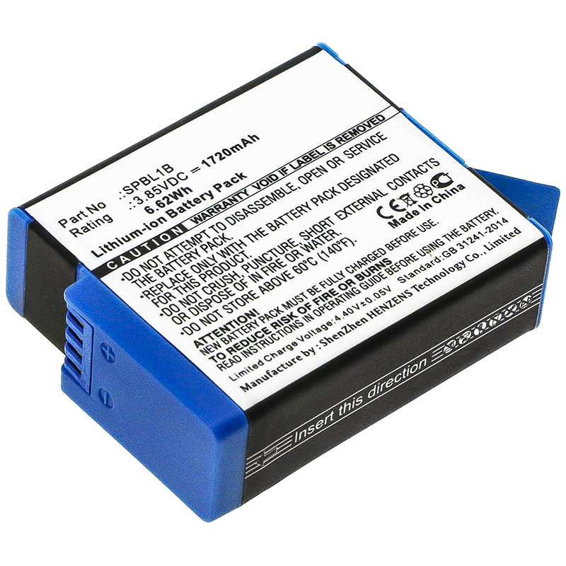 Synergy Digital Digital Camera Battery, Compatible with Gopro SPBL1B Digital Camera Battery (3.85V, Li-ion, 1720mAh)