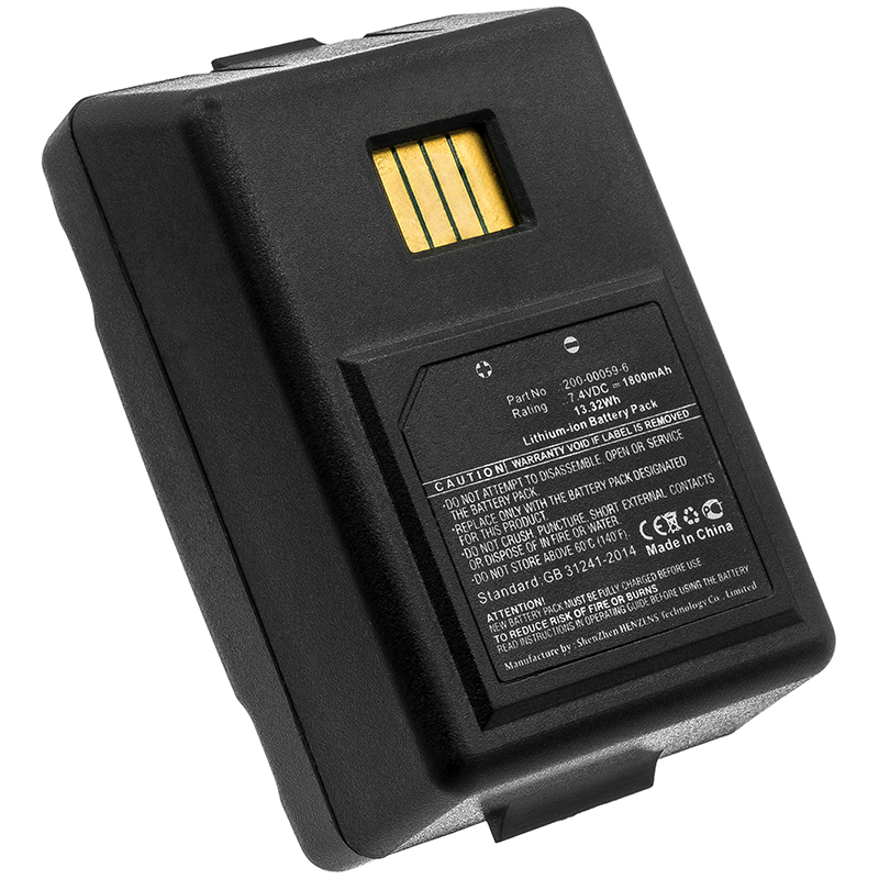 Synergy Digital Barcode Scanner Battery, Compatible with Handheld 200-00059-6 Barcode Scanner Battery (7.4V, Li-ion, 1800mAh)