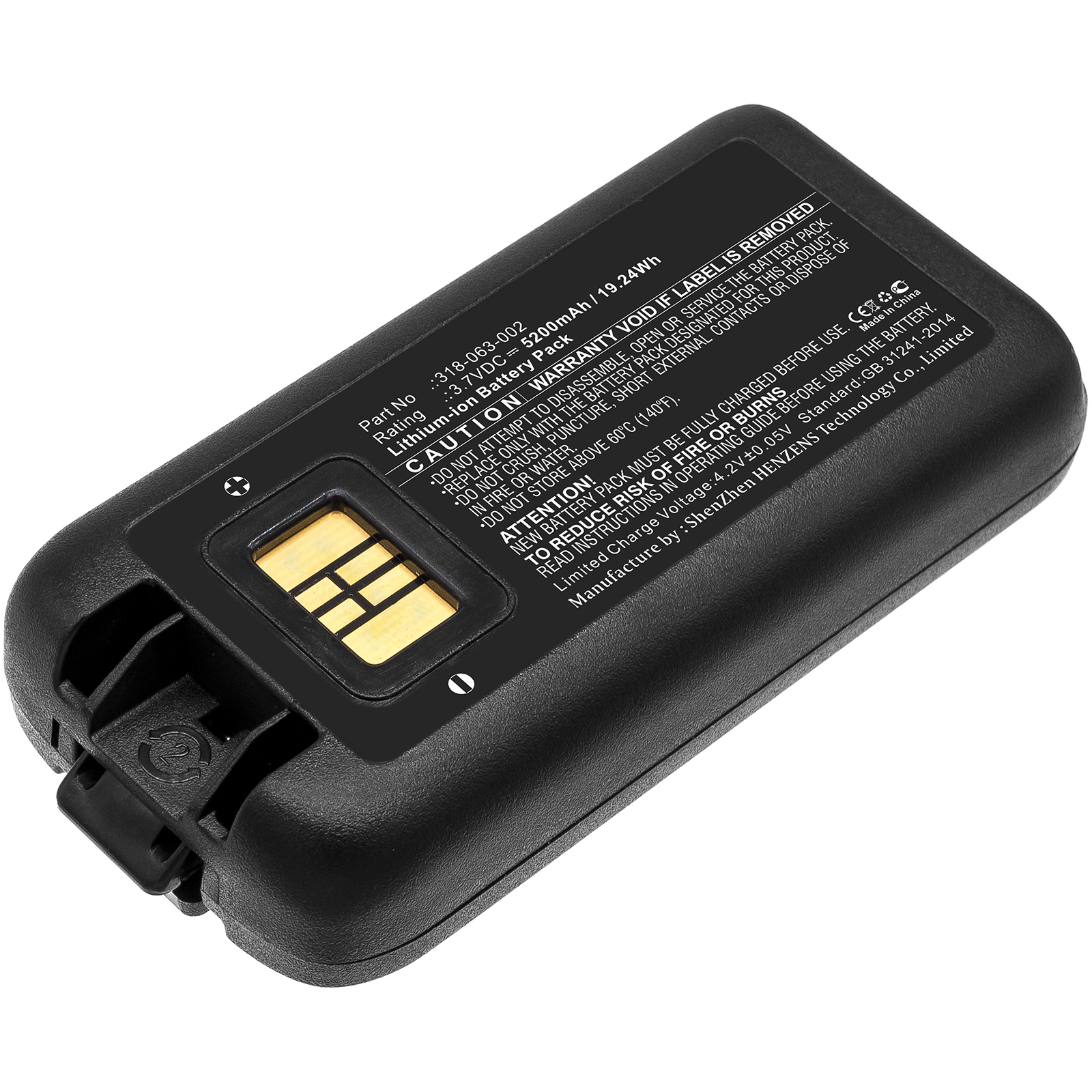 Synergy Digital Barcode Scanner Battery, Compatible with Honeywell 318-034-001, 318-034-003, 318-034-013, 318-034-023 Barcode Scanner Battery (3.7V, Li-ion, 5200mAh)