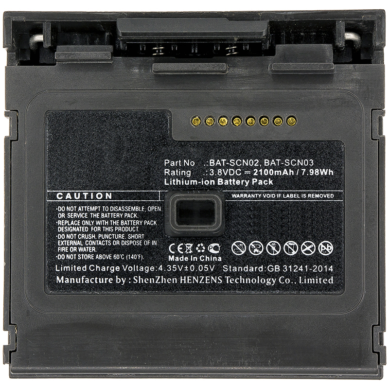 Synergy Digital Barcode Scanner Battery, Compatible with Honeywell BAT-SCN02, BAT-SCN03 Barcode Scanner Battery (3.8V, Li-ion, 2100mAh)