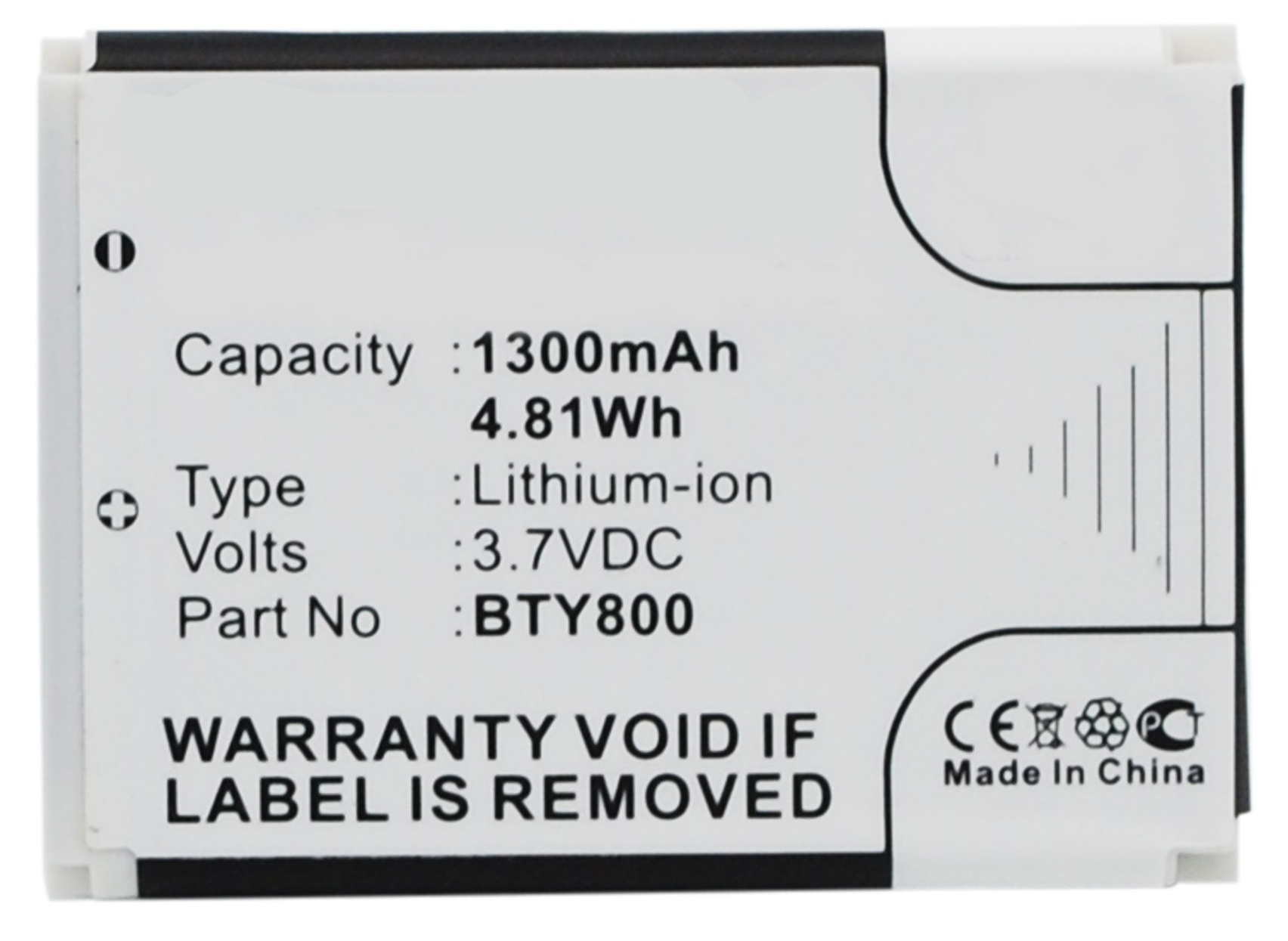 Synergy Digital Barcode Scanner Battery, Compatible with Newland BTY800 Barcode Scanner Battery (Li-ion, 3.7V, 1100mAh)