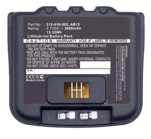 Synergy Digital Barcode Scanner Battery, Compatible with Intermec 318-016-001 Barcode Scanner Battery (Li-ion, 3.7V, 3600mAh)