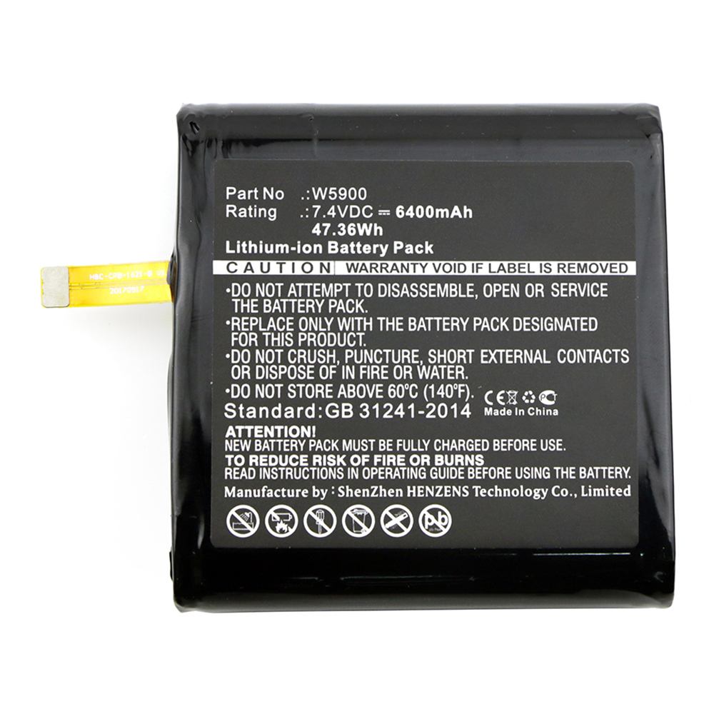 Synergy Digital Barcode Scanner Battery, Compatible with Sunmi W5600 Barcode Scanner Battery (Li-ion, 7.4V, 6400mAh)