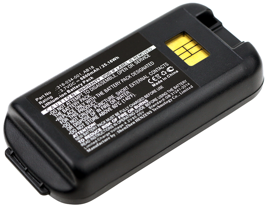 Synergy Digital Barcode Scanner Battery, Compatible with Intermec 318-033-001 Barcode Scanner Battery (Li-ion, 3.7V, 6800mAh)