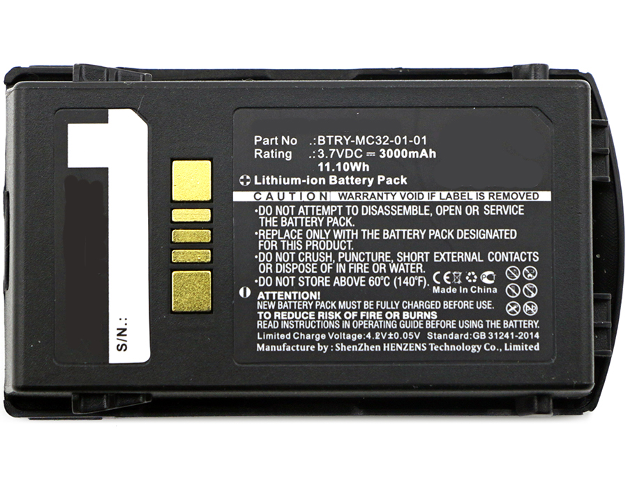 Synergy Digital Barcode Scanner Battery, Compatible with Motorola BTRY-MC32-01-01 Barcode Scanner Battery (Li-ion, 3.7V, 2500mAh)