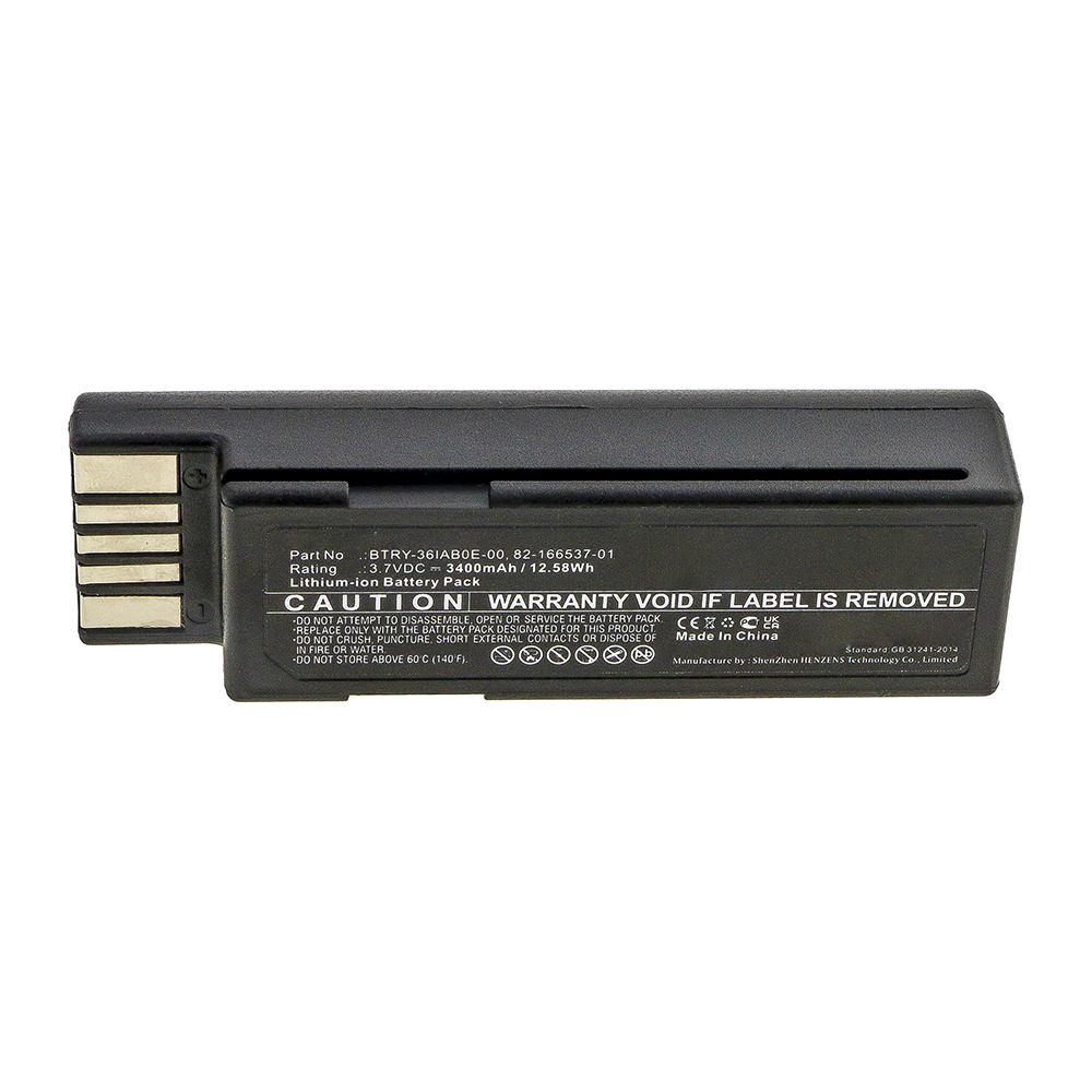 Synergy Digital Barcode Scanner Battery, Compatible with Zebra 82-166537-01 Barcode Scanner Battery (Li-ion, 3.7V, 3400mAh)