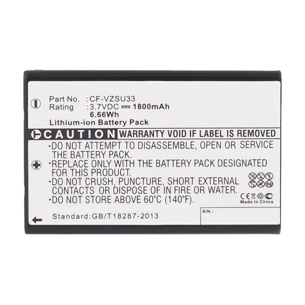 Synergy Digital Barcode Scanner Battery, Compatible with Panasonic CF-VZSU33 Barcode Scanner Battery (Li-ion, 3.7V, 1800mAh)