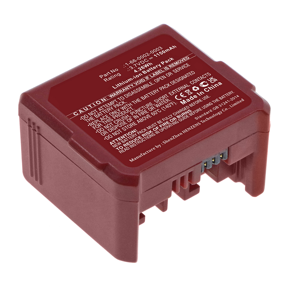 Synergy Digital Barcode Scanner Battery, Compatible with RGIS 1-66-0002-0003 Barcode Scanner Battery (Li-ion, 3.7V, 1150mAh)