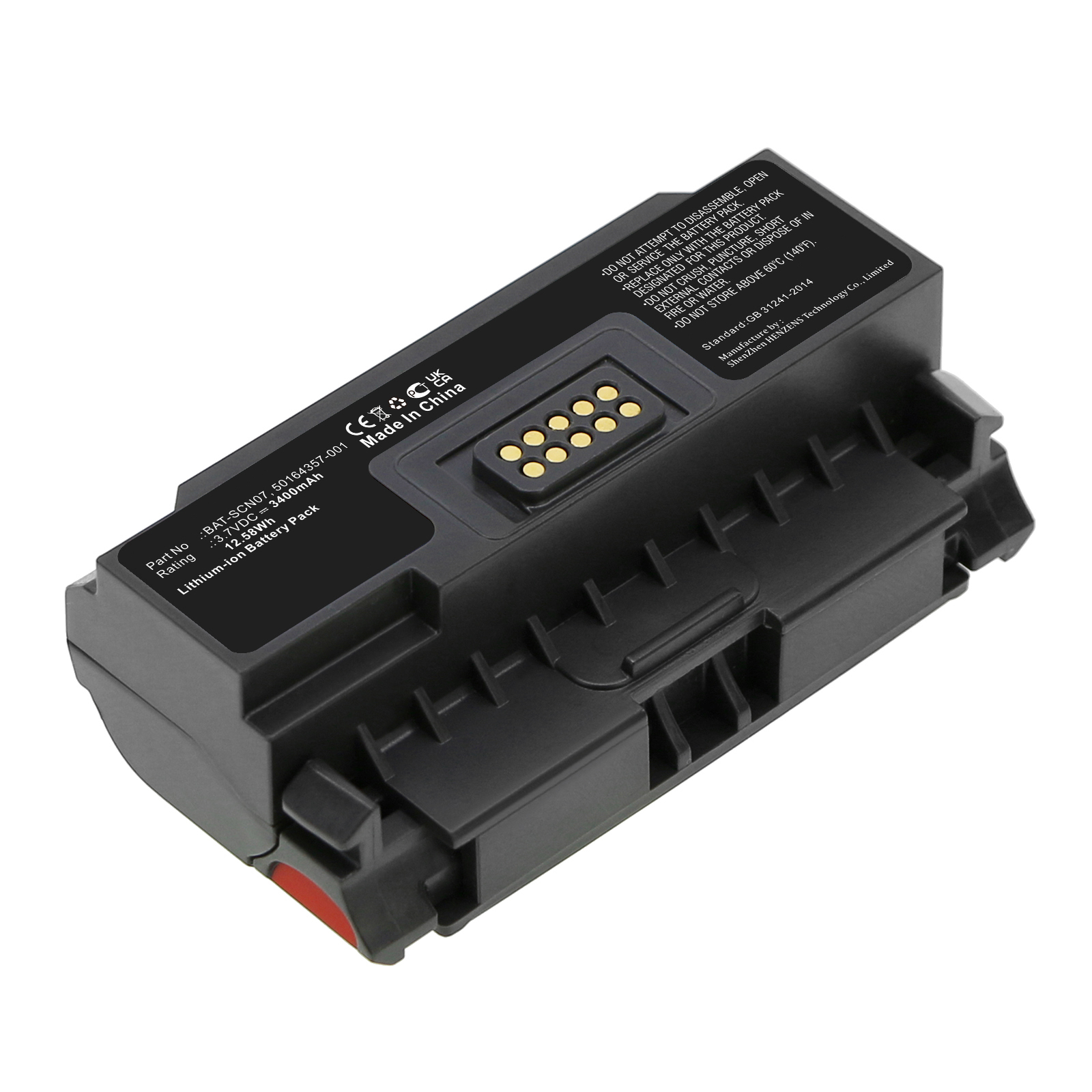 Synergy Digital Barcode Scanner Battery, Compatible with Zebra BAT-SCN07 Barcode Scanner Battery (Li-ion, 3.7V, 3400mAh)