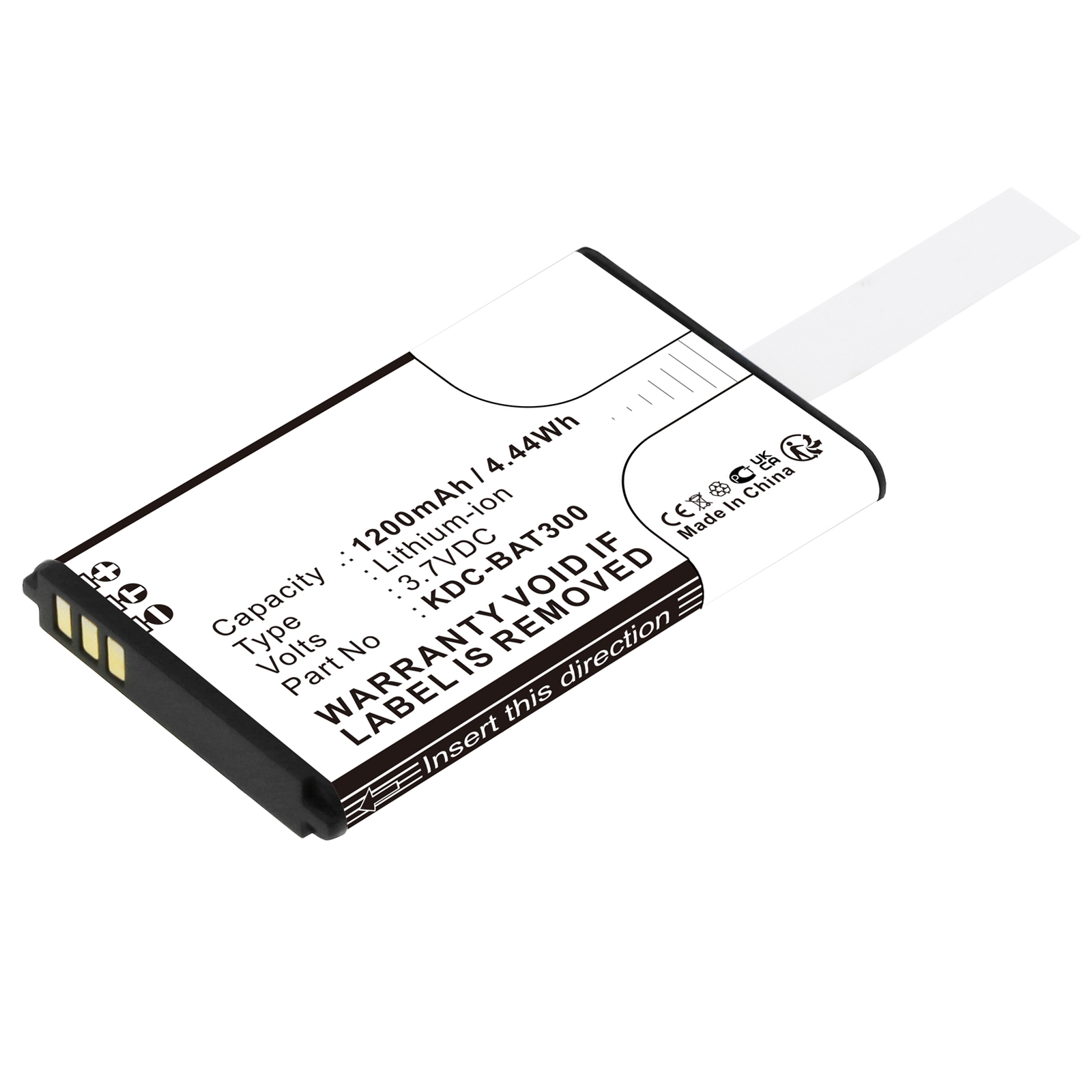 Synergy Digital Barcode Scanner Battery, Compatible with KOAMTAC KDC-BAT300 Barcode Scanner Battery (Li-ion, 3.7V, 1200mAh)