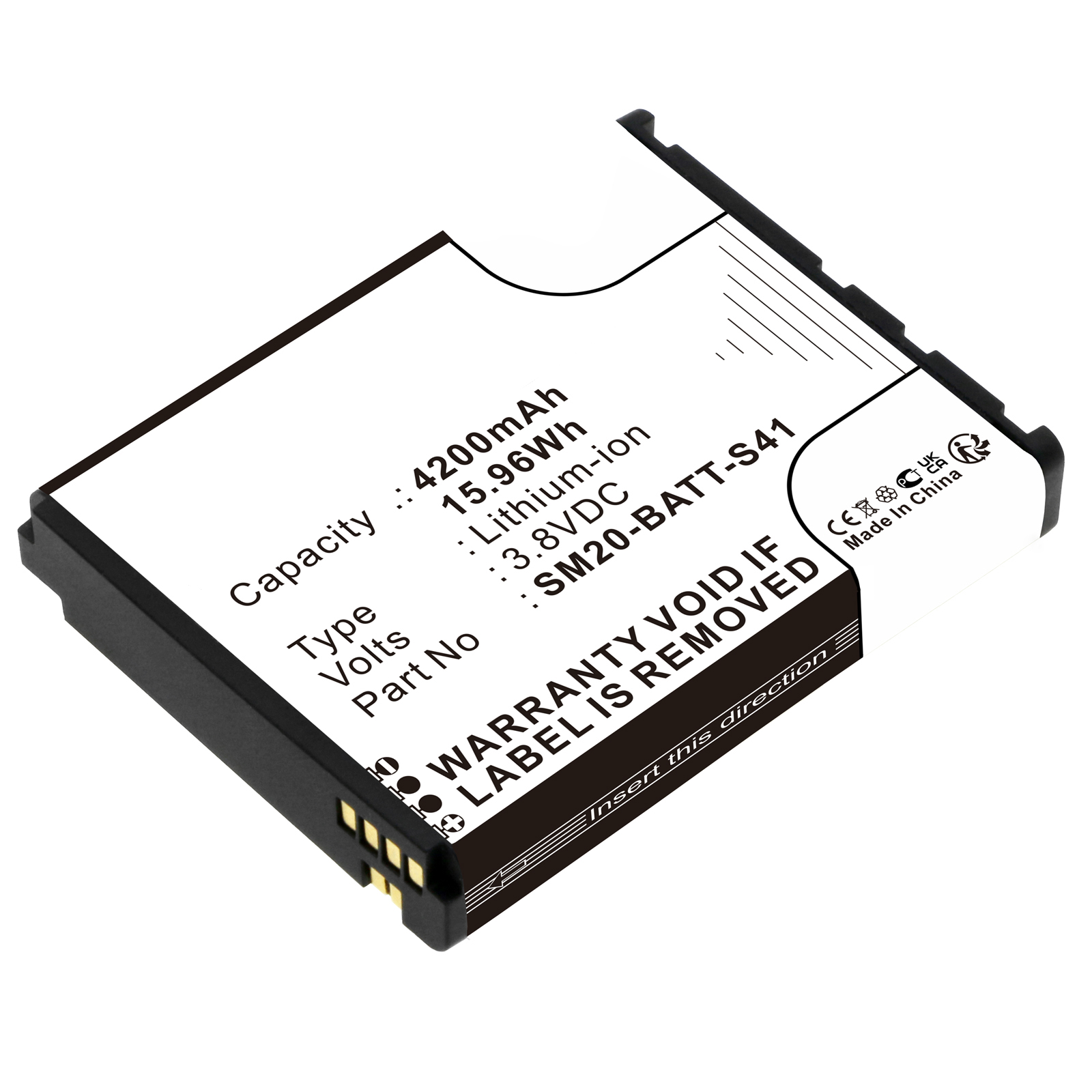 Synergy Digital Barcode Scanner Battery, Compatible with M3 Mobile 02-574-0037 Barcode Scanner Battery (Li-ion, 3.8V, 4200mAh)