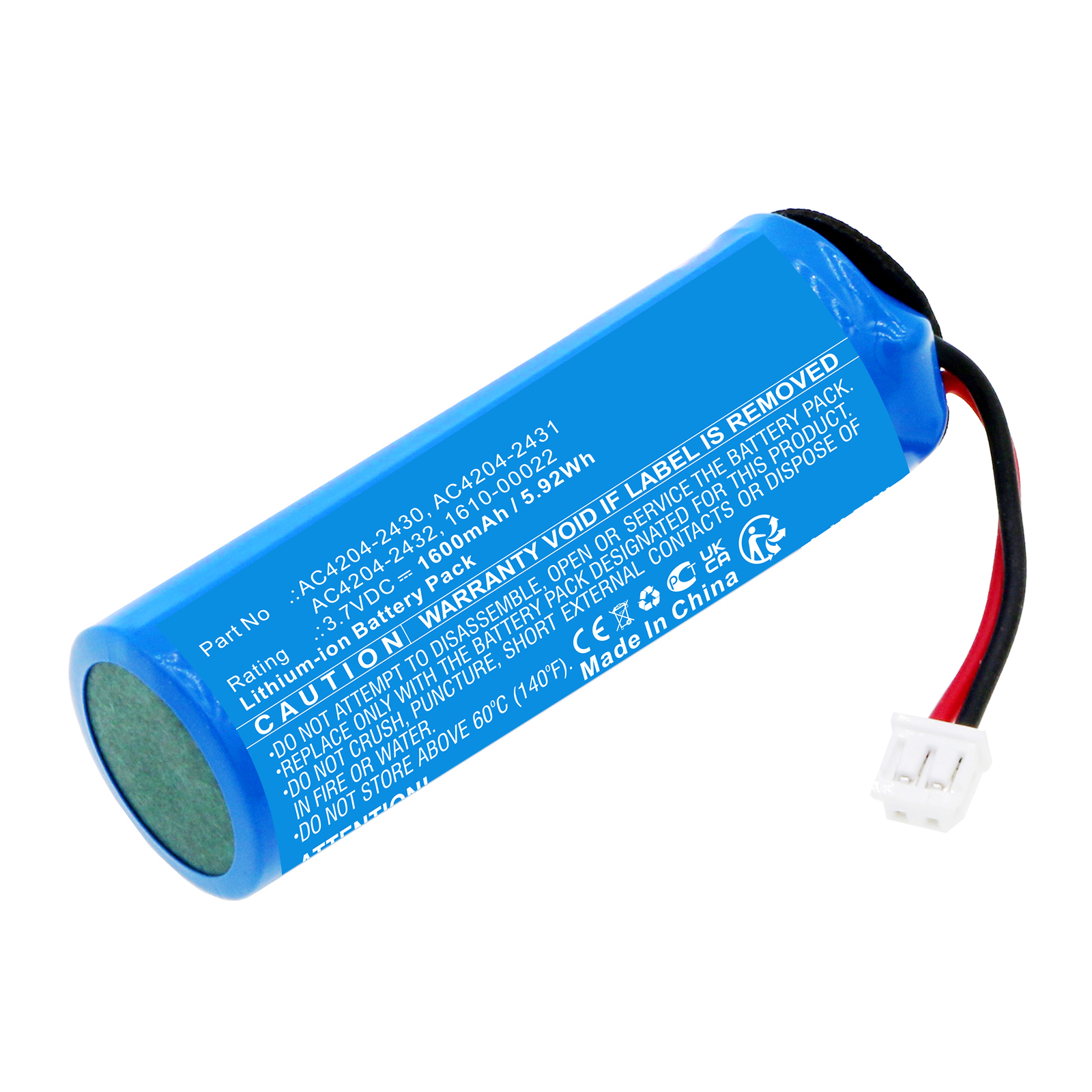 Synergy Digital Barcode Scanner Battery, Compatible with Socket Mobile AC4204-2430 Barcode Scanner Battery (Li-ion, 3.7V, 1600mAh)