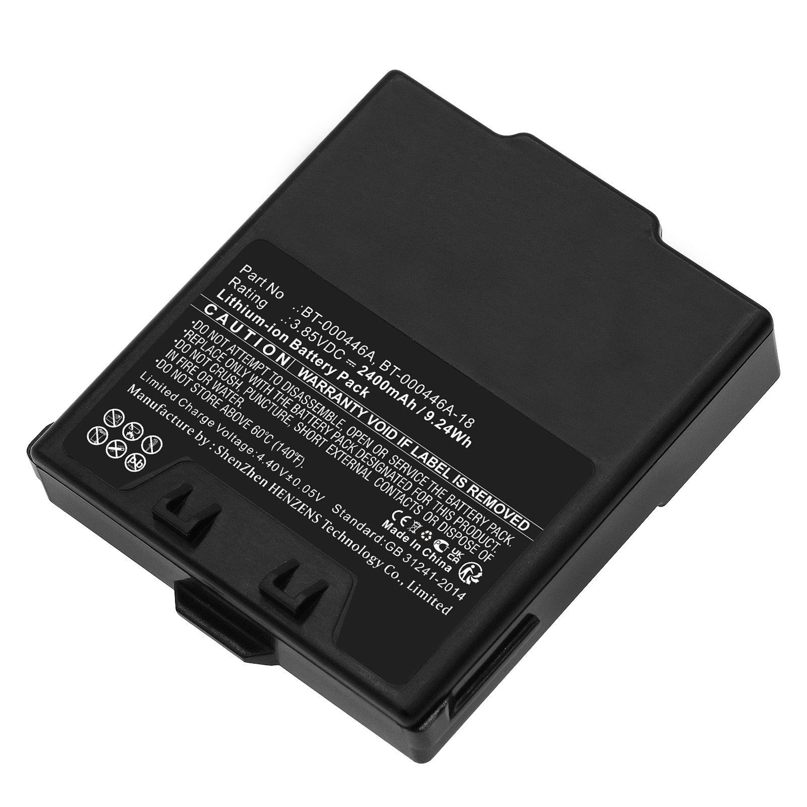 Synergy Digital Barcode Scanner Battery, Compatible with Zebra BT-000446A Barcode Scanner Battery (Li-ion, 3.85V, 2400mAh)