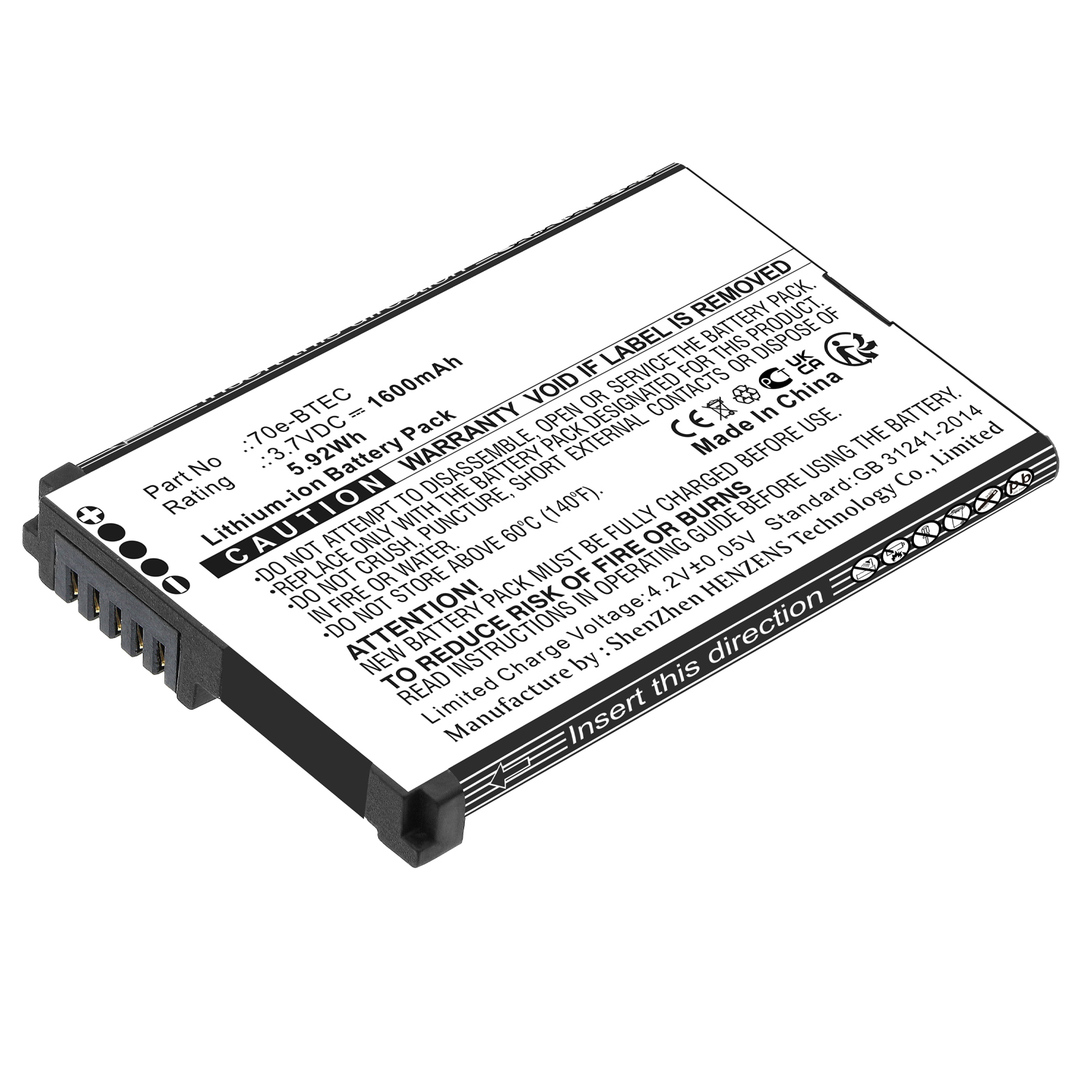 Synergy Digital Barcode Scanner Battery, Compatible with Honeywell 60S-BATT-1 Barcode Scanner Battery (Li-ion, 3.7V, 1600mAh)