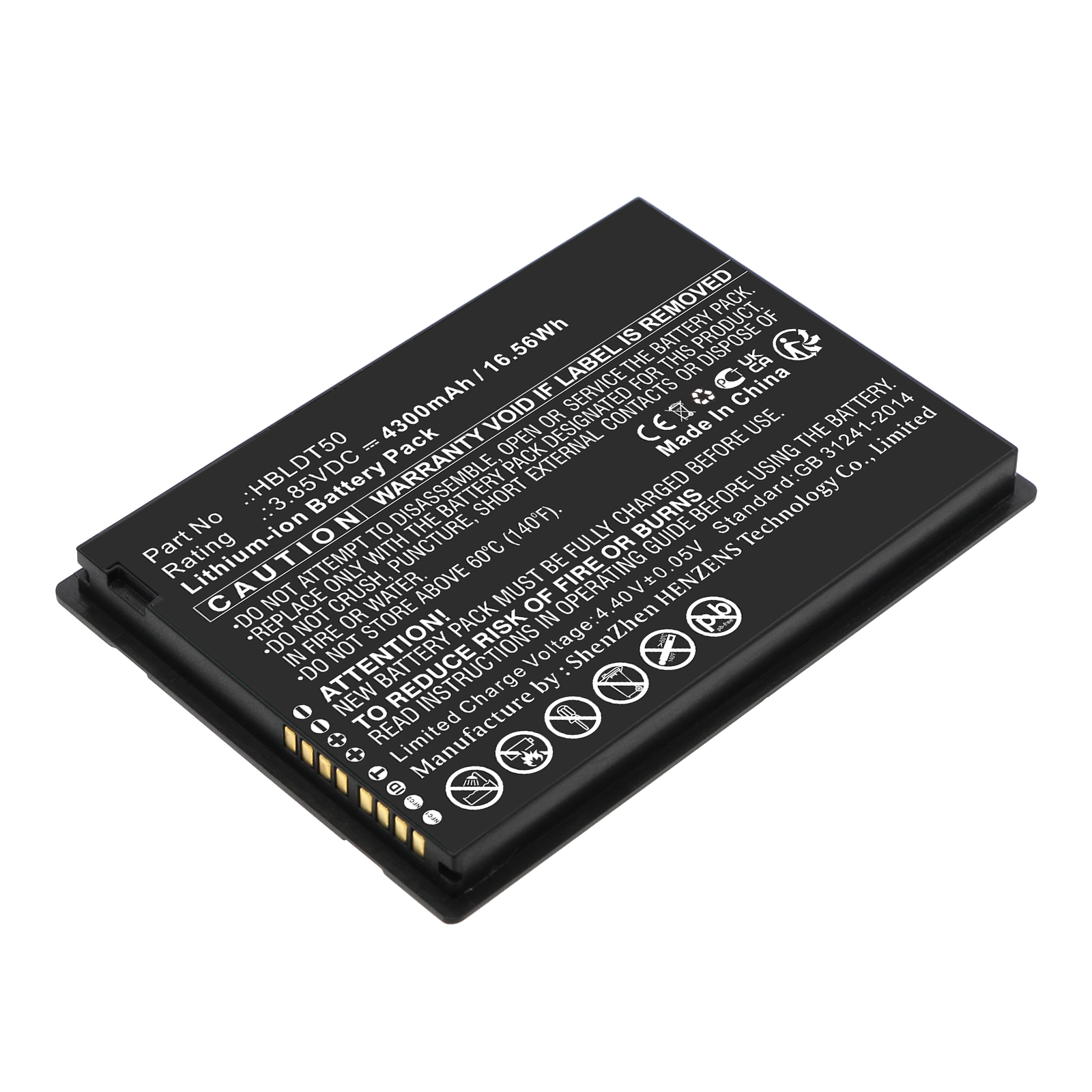 Synergy Digital Barcode Scanner Battery, Compatible with Urovo HBLDT50 Barcode Scanner Battery (Li-ion, 3.85V, 4300mAh)