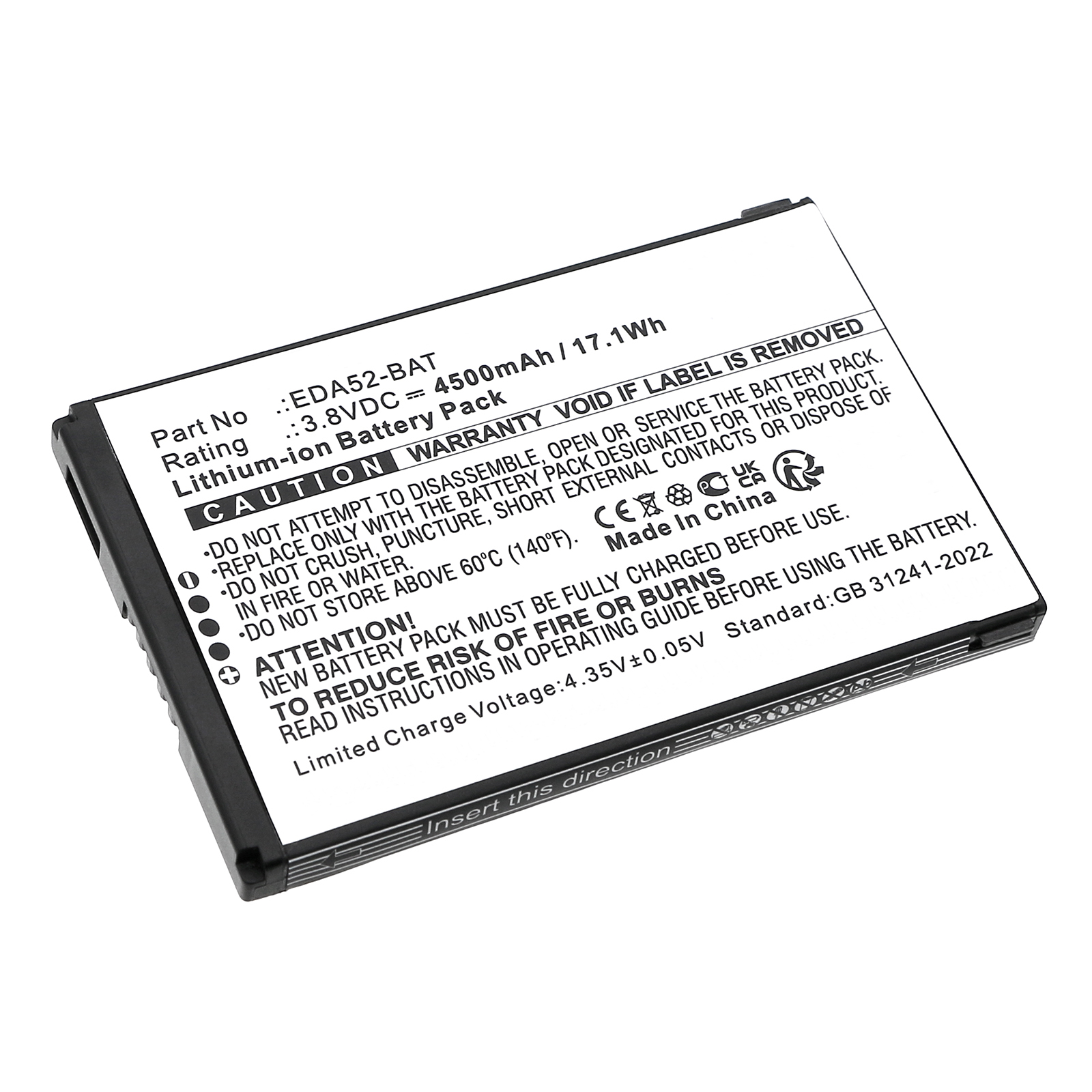 Synergy Digital Barcode Scanner Battery, Compatible with Honeywell EDA52-BAT Barcode Scanner Battery (Li-ion, 3.8V, 4500mAh)
