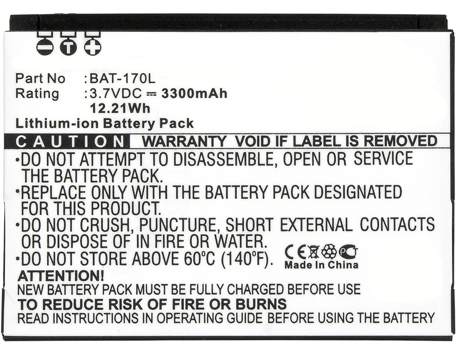 Synergy Digital Barcode Scanner Battery, Compatiable with Bluebird BAT-170L Barcode Scanner Battery (3.7V, Li-ion, 3300mAh)