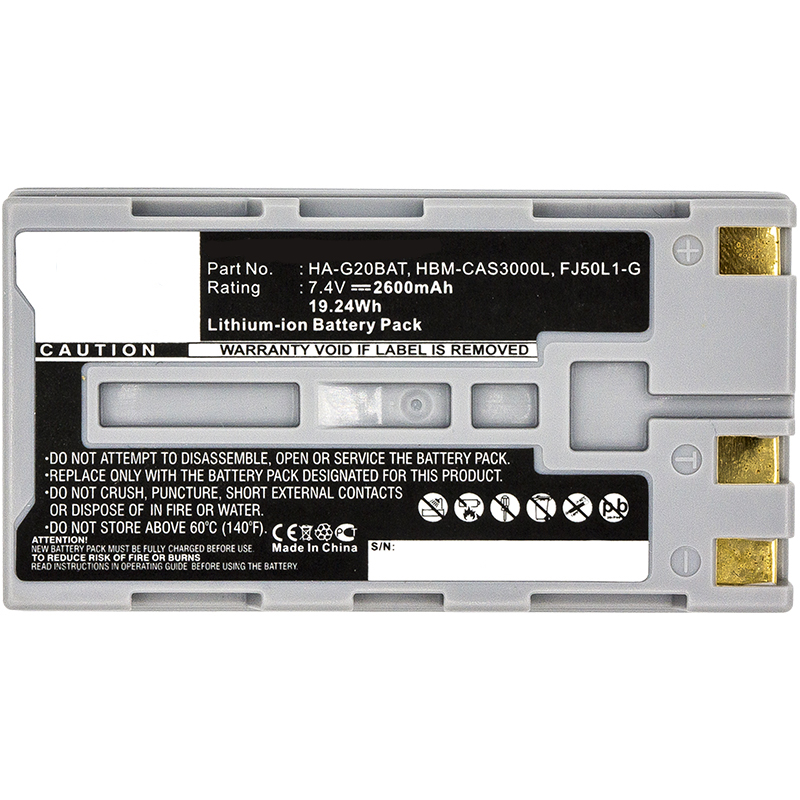 Synergy Digital Barcode Scanner Battery, Compatible with Casio FJ50L1-G, HA-G20BAT, HBM-CAS3000L Barcode Scanner Battery (7.4V, Li-ion, 2600mAh)