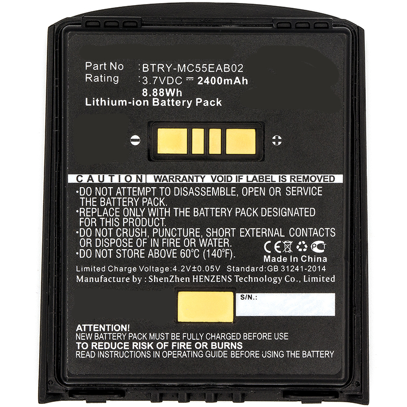 Synergy Digital Barcode Scanner Battery, Compatiable with Symbol 82-111094-01, BTRY-MC55EAB02, U60493 Barcode Scanner Battery (3.7V, Li-ion, 2400mAh)