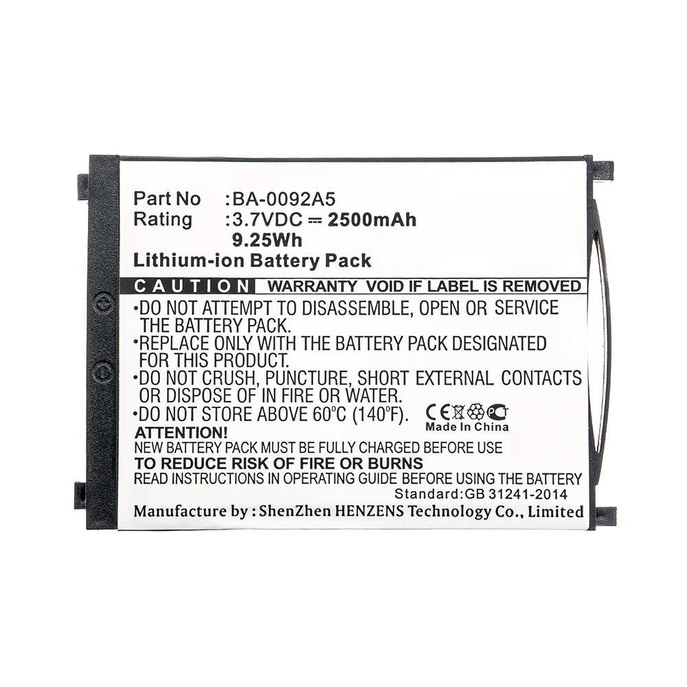 Synergy Digital Barcode Scanner Battery, Compatible with CipherLAB BA-0092A5, BA-0093A0, BT-160LA, KBRS300X01503 Barcode Scanner Battery (Li-ion, 3.7V, 2500mAh)