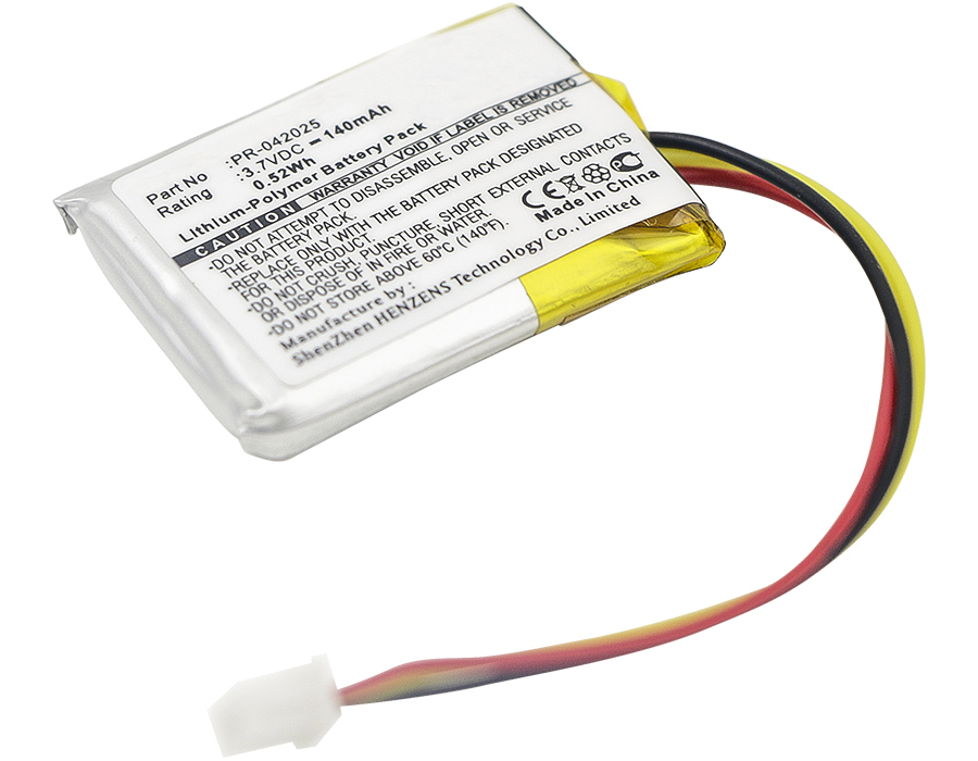Synergy Digital Barcode Scanner Battery, Compatible with Dolphin PR-042025 Barcode Scanner Battery (3.7V, Li-Pol, 140mAh)