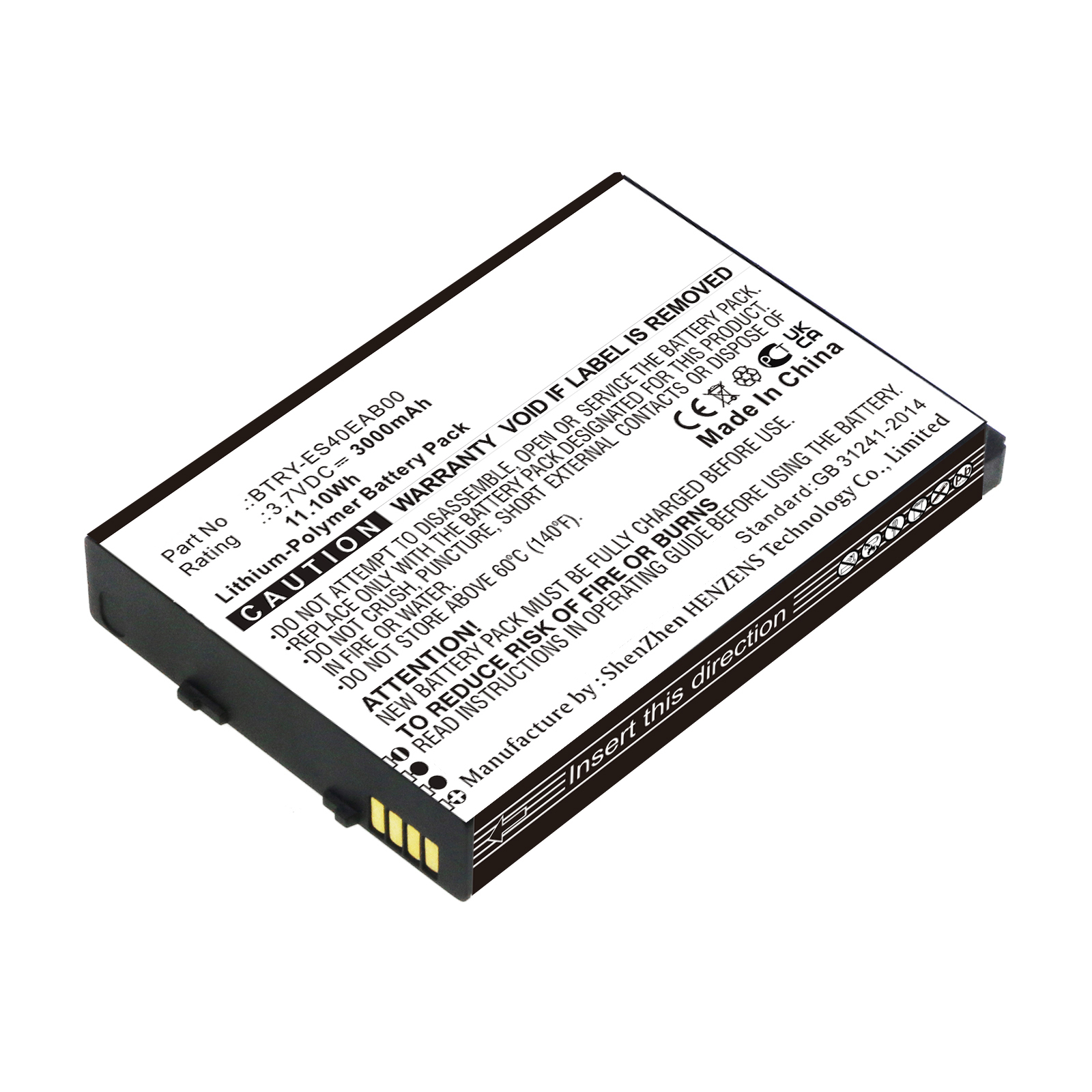 Synergy Digital Barcode Scanner Battery, Compatible with Symbol BTRY-ES40EAB00 Barcode Scanner Battery (Li-Pol, 3.7V, 3000mAh)
