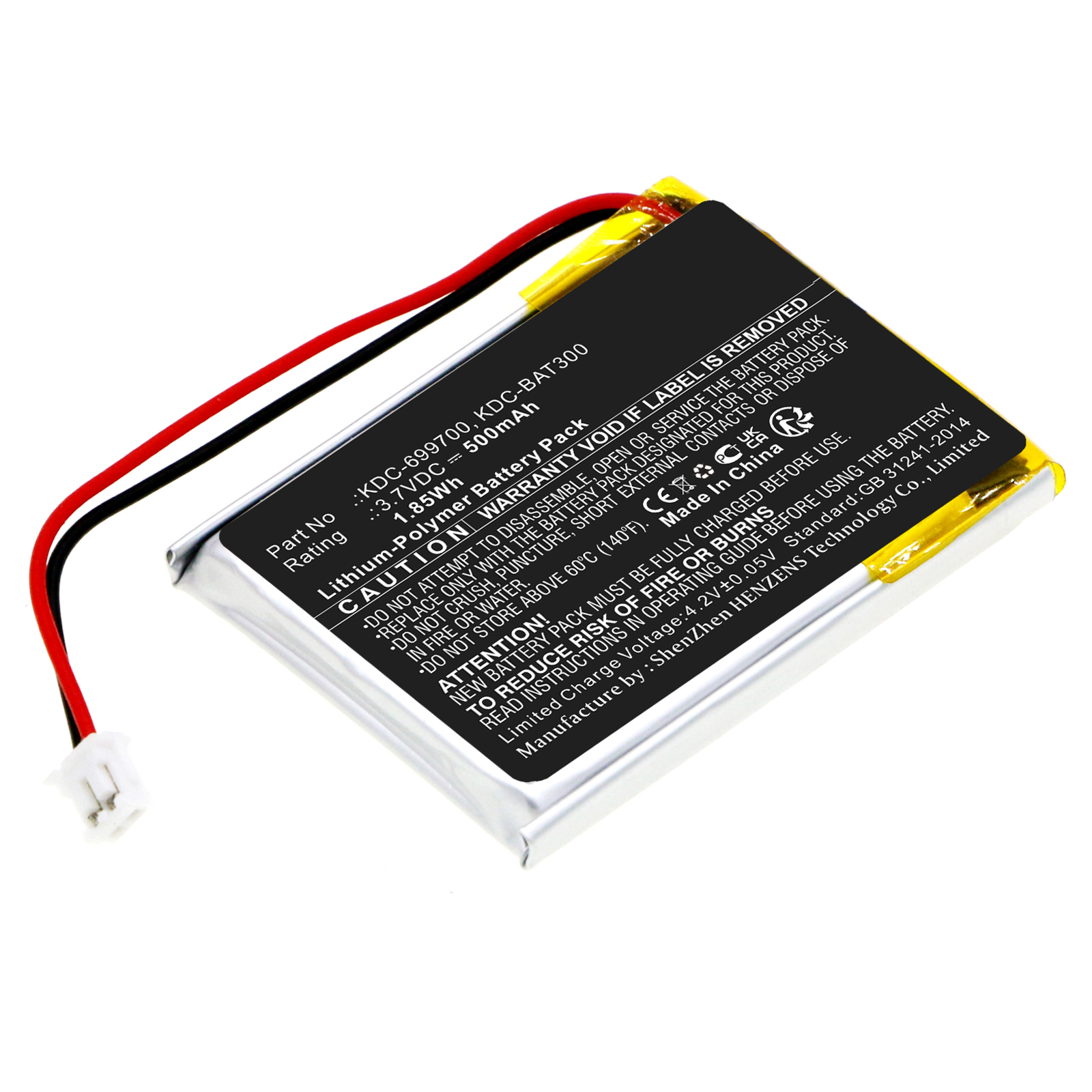 Synergy Digital Barcode Scanner Battery, Compatible with KOAMTAC KDC-699700 Barcode Scanner Battery (Li-Pol, 3.7V, 500mAh)