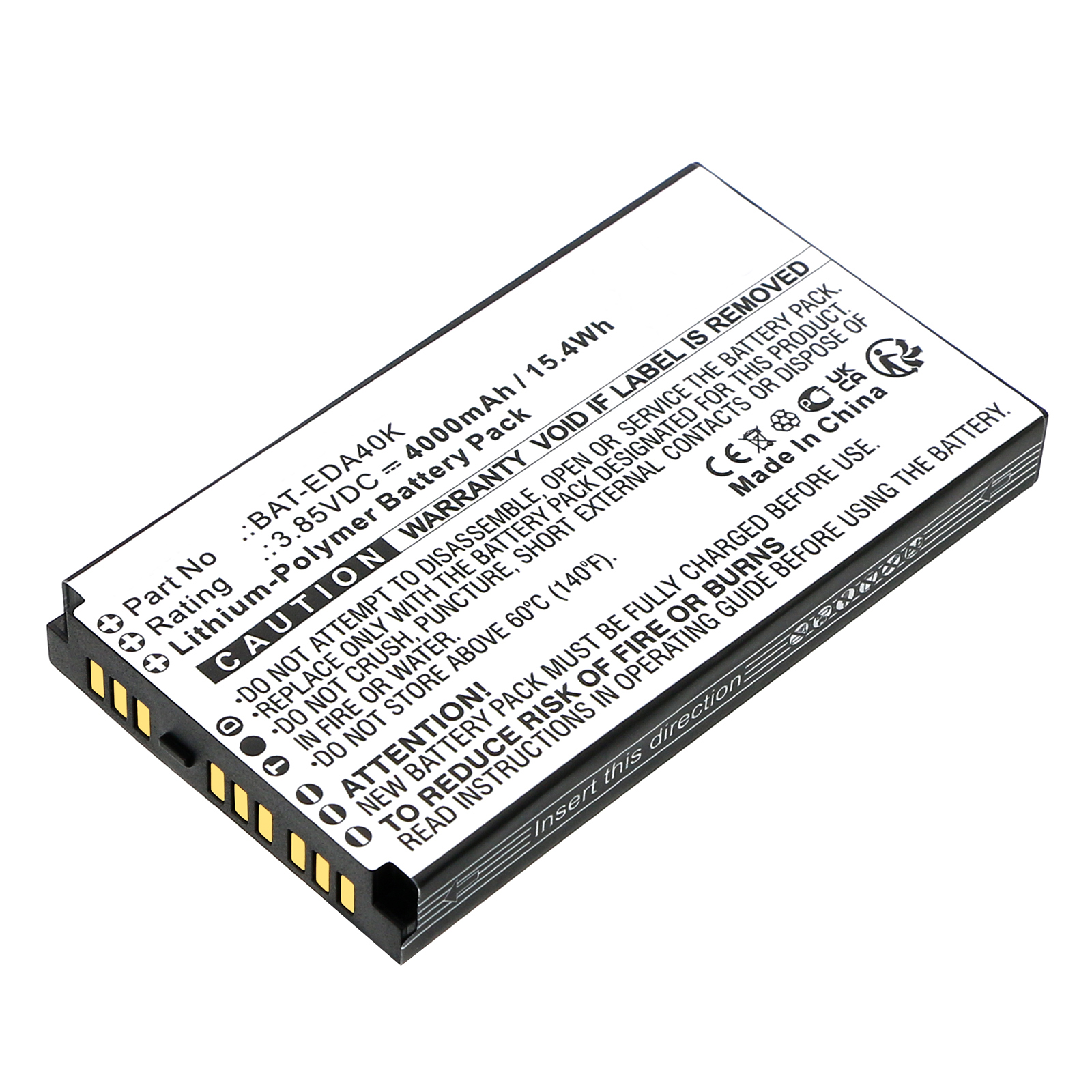 Synergy Digital Barcode Scanner Battery, Compatible with Honeywell BAT-EDA40K Barcode Scanner Battery (Li-Pol, 3.85V, 4000mAh)