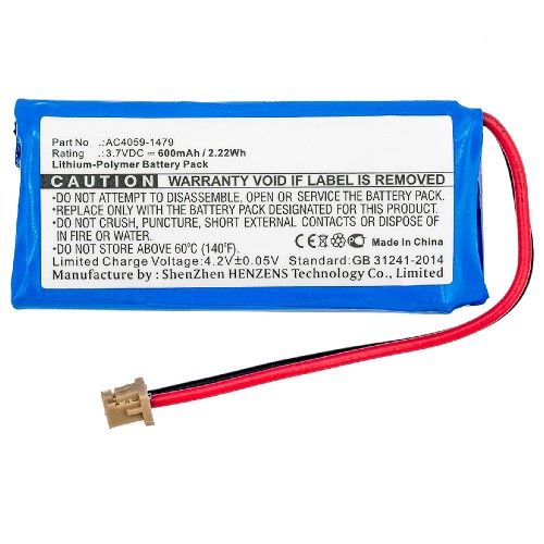 Synergy Digital Barcode Scanner Battery, Compatible with Socket Mobile AC4059-1479 Barcode Scanner Battery (3.7V, Li-Pol, 600mAh)