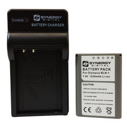 SDBLN1C Lithium-Ion Ultra High Capacity (1400mAh 7.4V) Rechargeable Battery and Charger Kit  - Replacement for the Olympus BLN-1 Battery and Charger