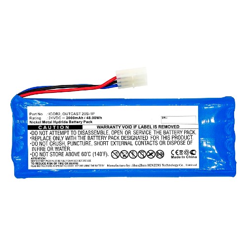 Synergy Digital Speaker Battery, Compatible with Soundcast ICOB2, OUTCAST 20S-1P Speaker Battery (24V, Ni-MH, 2000mAh)