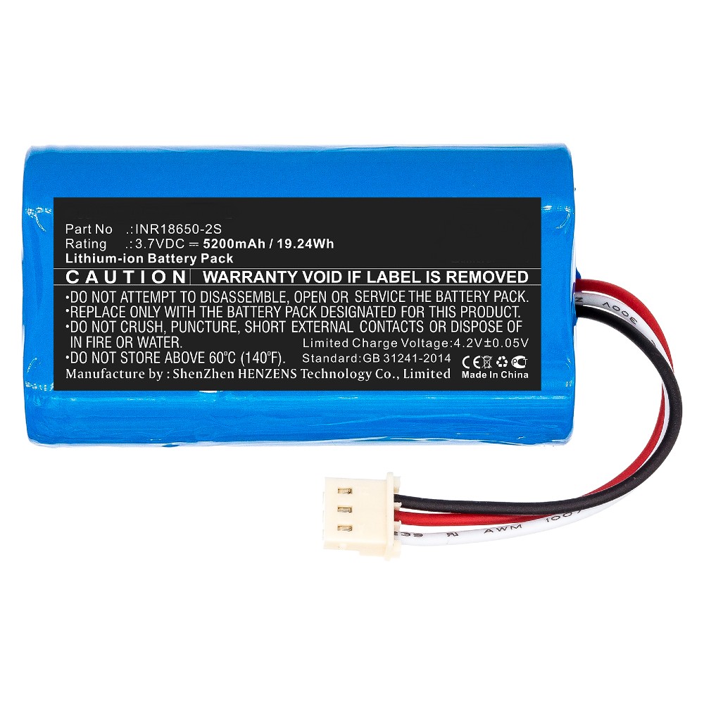 Synergy Digital Speaker Battery, Compatible with Altec Lansing INR18650-2S Speaker Battery (Li-ion, 3.7V, 5200mAh)