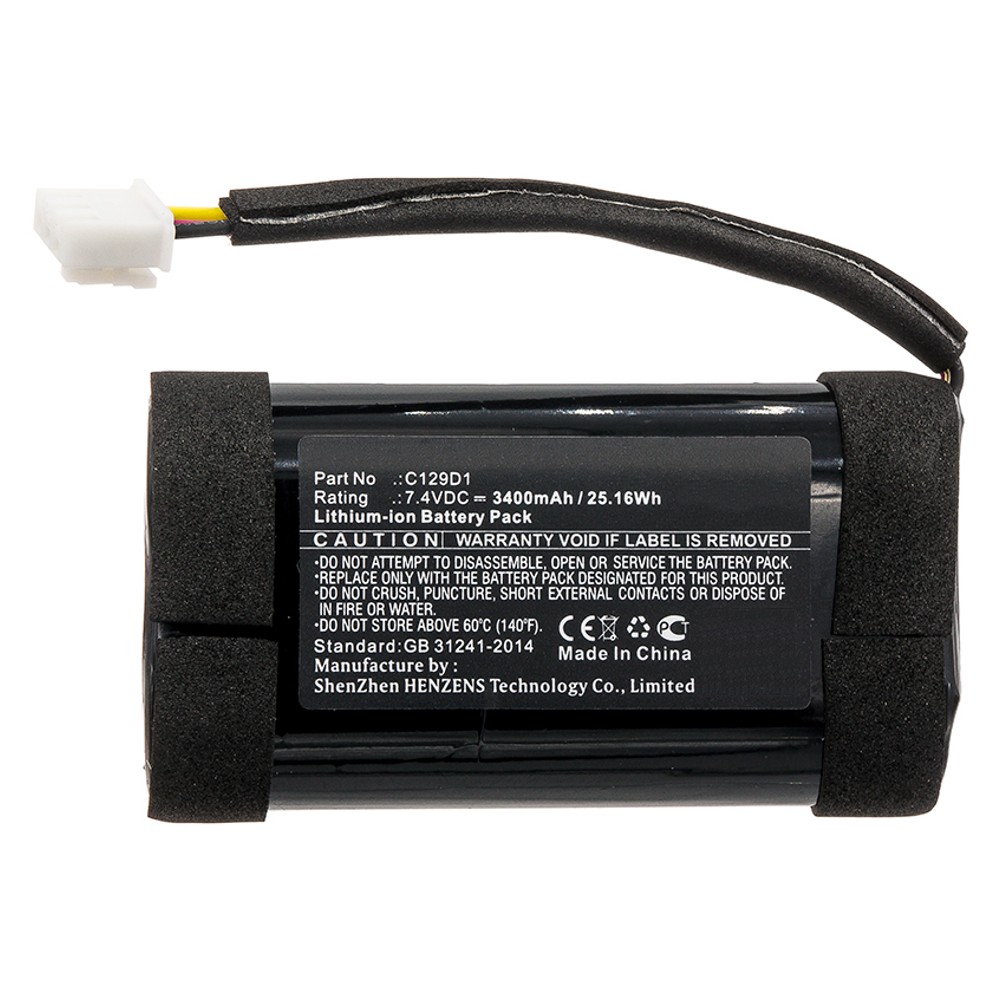 Synergy Digital Speaker Battery, Compatible with Bang & Olufsen 2INR19/66, C129D1 Speaker Battery (Li-ion, 7.4V, 3400mAh)