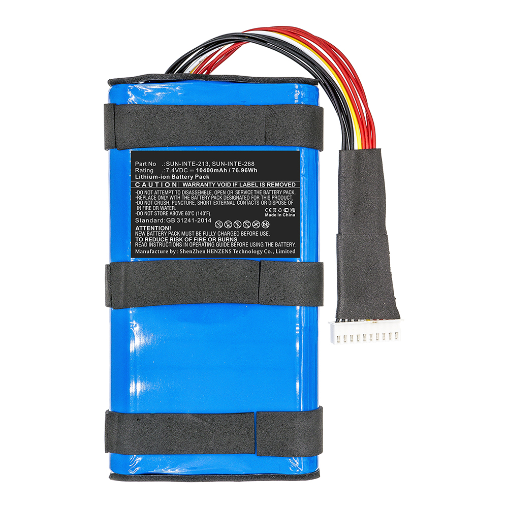Synergy Digital Speaker Battery, Compatible with JBL SUN-INTE-213 Speaker Battery (Li-ion, 7.4V, 10400mAh)