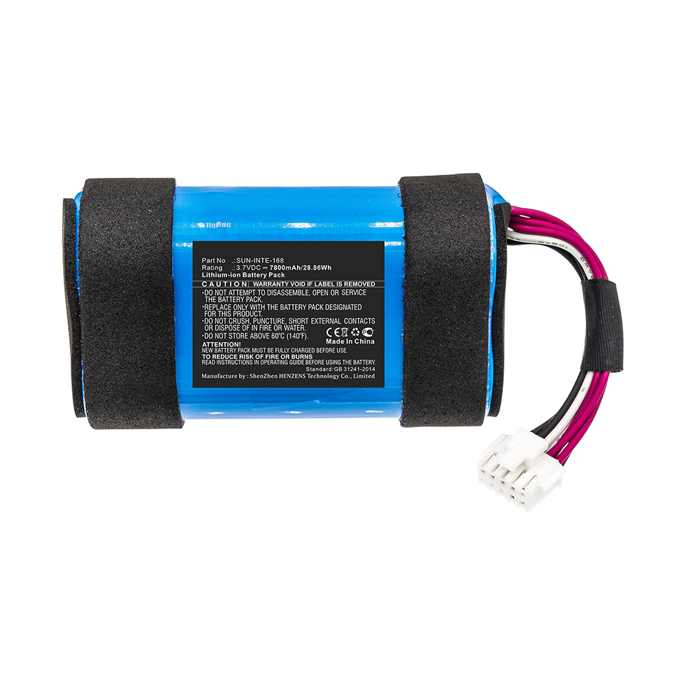 Synergy Digital Speaker Battery, Compatible with JBL SUN-INTE-168 Speaker Battery (Li-ion, 3.7V, 7800mAh)