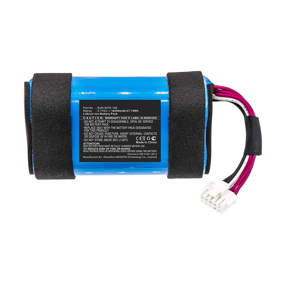 Synergy Digital Speaker Battery, Compatible with JBL SUN-INTE-168 Speaker Battery (Li-ion, 3.7V, 10200mAh)