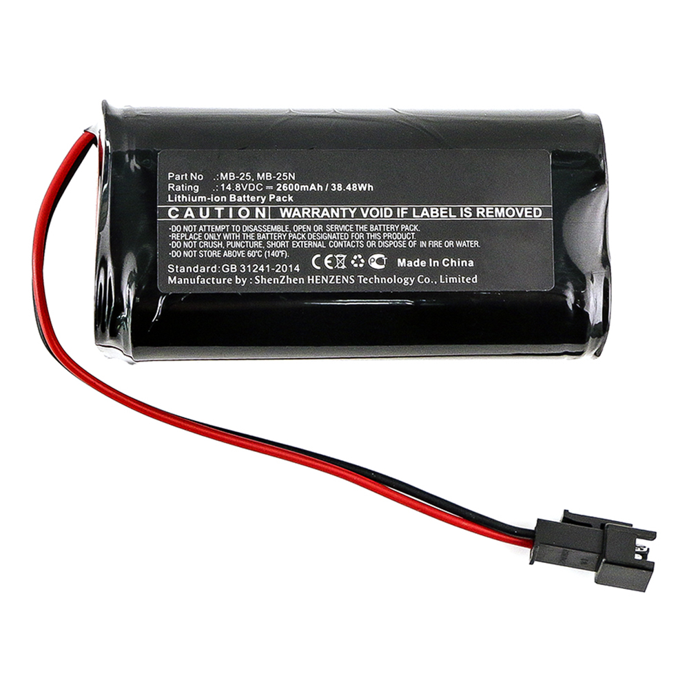 Synergy Digital Speaker Battery, Compatible with MB-25 Speaker Battery (14.8V, Li-ion, 2600mAh)